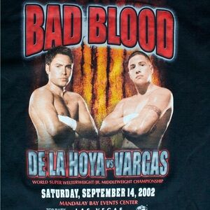 Vintage Bad Blood De La Hoya Vs Vargas 2002 Rap Tee World Boxing RARE Large